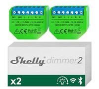 Shelly Dimmer 2 atenuador WLAN Smart Home, compatible con Alexa, Echo y Google Home, sin hub, reacondicionamiento, medición del consumo, instalación detrás de un enchufe o interruptor de luz