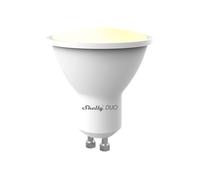 Shelly Duo GU10 Blanca - Bombilla LED Wi-Fi Inteligente, 5 W 100-240 V~, 400 lm, Regulable, Blanco Cálido a Blanco Frío 2700 K-6500 K, Clase de Eficiencia G, Control inalámbrico App