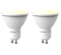 Shelly Duo GU10 Blanca - Bombilla LED Wi-Fi Inteligente, 5 W 100-240 V~, 400 lm, Regulable, Blanco Cálido a Blanco Frío 2700 K-6500 K, Clase de Eficiencia G, Control inalámbrico App (Paquete de 2)
