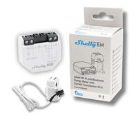 Shelly EM Gen3 + Pince 50A - Medidor De Energía Inteligente Con Una Pinza Ampérmetrica, Monofásico A 2 Canales, Wi-Fi y Bluetooth, Con Interruptor Integrato, Temporizador, Control De App