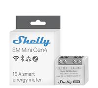 Shelly EM Mini Gen4 - Medidor de consumo eléctrico Matter, Wi-Fi y Zigbee, 1 canal - 16 A 240 VAC, Contador de potencia inalàmbrico, Amperímetro y Voltímetro, Almacenamiento de datos en aplicación