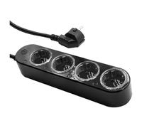 Shelly Extensão Inteligente Multiprotocolo com 4 Tomadas e Medição Individual 1,5m -Shelly Power Strip 4 Gen4 Black em Preto
