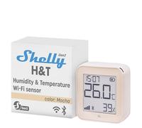Shelly H&T Gen 3 Moca -Termómetro Higrómetro Wi-Fi & Bluetooth, Medidor Inalámbrico de Temperatura y Humedad, Almacenamiento de Datos, Control Remoto por App, Bateria Larga Duración o USB