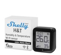 Shelly H&T Gen3 Negro - Termómetro Higrómetro Wi-Fi & Bluetooth, Medidor Inalámbrico de Temperatura y Humedad, Almacenamiento de Datos, Control Remoto por App, Bateria Larga Duración o USB