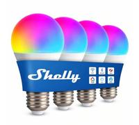 Shelly Multicolor Bulb E27 Gen3 - Bombilla LED Inteligente Wi-Fi y Bluetooth, Color RGBW y Blanco Regulable 2700K-6500K, 800 lm, 8,5 W, Medición Consumo, Alexa, Paquete de 2