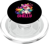 Shelly - Nombre Personalizado Colorido Unicornio para Mujeres y niñas PopSockets PopGrip para MagSafe