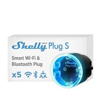 5x Paquete Shelly Plug S Gen3 Matter negro - pequeño enchufe inteligente con conectividad Bluetooth y medición de potencia / Admite hasta 12 A 2500 W