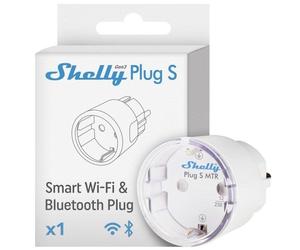 Shelly Plug S MTR Gen3 Enchufe Inteligente WiFi y Bluetooth Medidor de Consumo Blanco