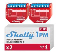 Shelly Módulo interruptor Plus 1PM Wi‑Fi y Bluetooth, medidor 16A (2 piezas)