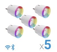 Shelly Plus Plug S Gen 2. blanco set de 5 - Enchufe inteligente - Toma de corriente inteligente Funciona con Alexa y Google Home, toma de corriente programable con control por voz (juego de 5)