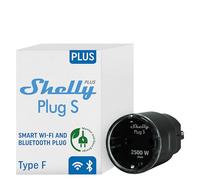 Shelly Plus Plug S Negro | Próxima Generación Enchufe Inalámbrico Con Medición De Consumo | Automatización De Hogar | iOS Android App | No Hub Requerido | Indicación LED De Multicolor | Escenas Smart