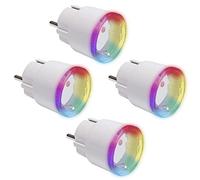 Shelly Plus Plug S - Pack de 4 unidades, color blanco | Próxima Generación Enchufe Inalámbrico Con Medición De Consumo | Automatización De Hogar | iOS Android App | No Hub Requerido | Indicación LED