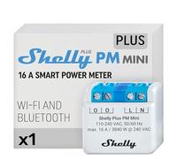 Shelly Plus PM Mini | Contador de electricidad inteligente WiFi y Bluetooth, 1 canal 16 A | Domótica | Compatible con Alexa y Google Home | Aplicación iOS Android | No requiere concentrador | Escenas
