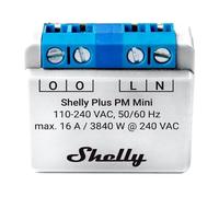 Shelly Plus PM Mini | Contador de electricidad inteligente WiFi y Bluetooth, 1 canal 16 A | Domótica | Compatible con Alexa y Google Home | Aplicación iOS Android | No requiere concentrador | Escenas