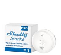 Shelly Plus Smoke Alarm - Alarma de Humo Inteligente Wi-Fi y Bluetooth, Conrol Remoto por Aplicación, Compatible con Google Home y Alexa, Batería de 10 Años, Alertas Sonoras y Luminosas, EN 14604