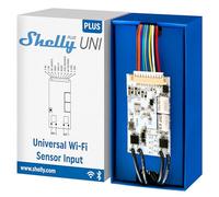 Shelly Plus Uni - Módulo Inalambrico Para La Automatización De Electrodomésticos, 8-24 VAC, 9-28 VDC, Wi-Fi Y Bluetooth, Control Remoto App, iOS, Android, Contador De Pulsos, Compatible Con Arduino