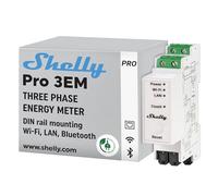 Shelly Pro 3EM (400A) - Medidor de Energía Inalámbrico y Trifásico, LAN, Wi-Fi & Bluetooth, Control Remoto de Teléfono Móvil, Medición del sistema solar fotovoltaico, Comatible con MODBUS