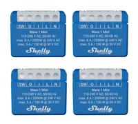 Shelly Qubino Wave 1 Mini | Pack de 4 | Z-wave Smart Switch Relé de 1 canal 8 A con contacto seco | Domótica | Z-Wave Gateway | Bajo consumo de energía | Repetidor de red extendida