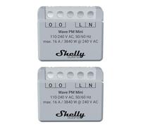 Shelly Qubino Wave PM Mini | Pack de 2 | Medidor de potencia Z-wave, 1 canal 16 A con | Domótica | Aplicación iOS Android | Bajo consumo de energía | Alta compatibilidad
