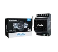 Shelly Qubino Wave Pro 3| Interruptor de relé Z-Wave| 3 canales (16A por canal)| Contactos secos| Montaje en carril DIN| SmartStart Configuración| Necesita hub Z-Wave