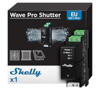 Shelly Wave Pro Shutter, Interruptor Z-Wave para Persianas con Medidor de Consumo de energía, 10 A por Canal, Temporizador Inteligente, Montaje en carril DIN, Control Inalámbrico con app