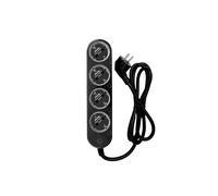 Shelly Power Strip 4 Gen4 Negro - Regleta de enchufes Zigbee y Matter de 150 cm, Tipo F, con 4 Tomas de corriente (3680 W), Protección sobretensiones, Control por voz con Apple HomeKit, Alexa y Google