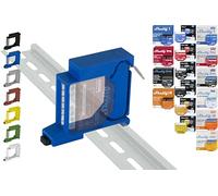 Shelly Soporte de carril para 16 Shellys: 1 Gen3, 1PM Gen3, 2PM Gen3, i4 Gen3, Plus 1, Plus 1PM, Plus 2PM, Plus i4, Plus 0-10V Dimmer, Wave 1, Wave 1PM, Wave 2PM, Wave Shutter, Wave i4 (Azul)