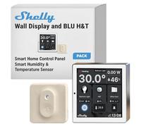Shelly Wall Display Blanco + Blu H&T Marfil (Bundle) | Pack de Inicio de Control Inteligente y Monitorización Ambiental | WLAN y Bluetooth | Termostato | Relé 5 A integrado | Conductor Neutro