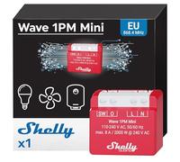 Shelly Wave 1PM Mini- Módulo Relé Interruptor Z-Wave, 1 Canal 8A, Con Contador De Consumo Electrico, Control Remoto, Necesita Hub Z-Wave