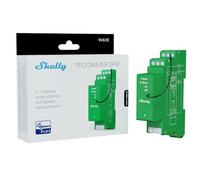 Shelly Wave Pro Dimmer 2PM - Regulador De Luz Z-Wave, 2 Canales, Inalámbrico Para LED, Halógenas, Atenuador Par El Carril DIN, Con Misuratore De Potenza, Control Remoto App