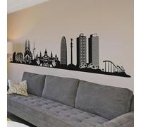 SHELOG Calcomanía de pared del Skyline de Barcelona, España, sala de estar, dormitorio, Skyline, ciudad, pegatina de pared, sala de juegos, decoración del hogar, calcomanía moderna