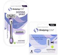 Shelping.COM Domina Spirit - Cuchillas de afeitar y repuesto para mujer (1 mango + 6 cabezales de repuesto en total)