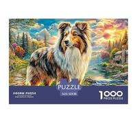 Sheltie en Paisaje escénico Puzzle para Adultos Un Imposible Rompecabezas De Alta Definición - El Regalo Original Y Sorprendente para Esta Navidad, Recomendado Desde 14 Años 52x38cm/1000pcs