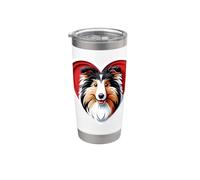 Sheltie Heart - Refugio para amantes de los perros y cachorros, voluntario de rescate Vaso térmico de acero inoxidable de doble pared