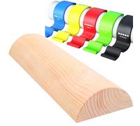 Sheltter Tronco Propioceptivo Suelo Pelvico - Tronco Madera Tronco Pilates |50cm x 16.5cm x 7.5cm| Incluye Bandas Elasticas de Musculacion de 4 Niveles de Fuerza