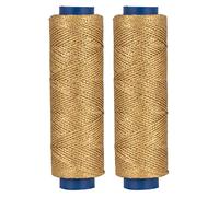 Shelver Hilo encerado dorado para manualidades, cordón encerado de 1 mm para bisutería, cuerda dorada para bolas de Navidad, adornos, etiquetas de regalo, 200 metros