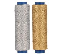 Shelver Hilo encerado dorado y plateado para manualidades, cordón encerado de 1 mm para bisutería, cuerda dorada y plateada para bolas de Navidad, adornos, etiquetas de regalo, 200 metros