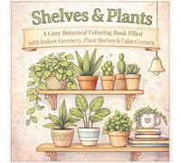 Shelves & Plants: A Cozy Botanical Coloring Book Featuring Indoor Plants, Plant Shelves, and Calm Home Corners for Relaxation and Stress Relief