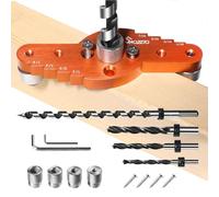 Shelving Bracket Jig, Drill Bit Set, 5,51 pulgadas Precision Alineation Tool & Centering Guide, Installation Hardware System for Floating, Shelves, Woodworker, and Cabinet Wood Projects
