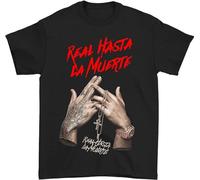 shem Anuel AA Real Hasta La Muerte - Camiseta de moda para hombre, Negro, S