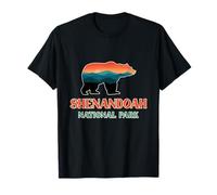 Shenandoah Montaña Paisaje Dentro Un Oso Silueta Retro Camiseta