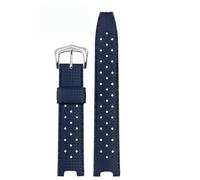 SHENGANG Correa de Goma, for Cartier for Pasha Muesca Correa de Reloj Pulsera Macho 20 22mm Interfaz cóncava Accesorios Impermeables y a Prueba de Sudor (Color : Blue Silver, Size : 20X10mm)