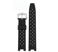 SHENGANG Correa de Goma, for Cartier for Pasha Muesca Correa de Reloj Pulsera Macho 20 22mm Interfaz cóncava Accesorios Impermeables y a Prueba de Sudor (Color : Black Silver, Size : 20X12mm)