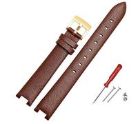 SHENGANG Correa de Reloj, for Swarovski Devil'S Eye 5376812/42 5376830 Muesca Mujer Correa de Reloj de Cuero Genuino Accesorios (Color : Brown-Gold, Size : 12mm)