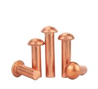 SHENGG 1~100 Uds remache de cabeza redonda sólida de cobre M1.5 M2 M2.5 M3 M4 M5 M6 M8 remaches autorroscantes sólidos de cobre púrpura(M1.5-100PCS,4mm)