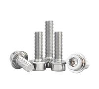 SHENGG 1/2/3/5/10/20 uds. Tornillos de cabeza hexagonal con arandela de brida, de acero inoxidable 304 A2-70, DIN251, M3, M4, M5, M6, M8, M10 y M12.(35mm,2pcs M10)