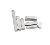 SHENGG 1/2/5/10pc M3 M4 M5 M6 A M14 GB1096 304 A2-70 rectángulo de acero inoxidable extremo redondo tipo A pasador de eje de rollo de llave plana paralela(1pc 12x8mm (Sxh),55mm)