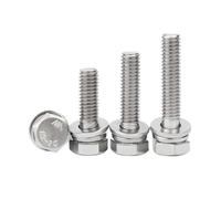 SHENGG 1/20 piezas de tornillos de cabeza hexagonal externa de acero inoxidable 304 M3 M4 M5 M6 M8 M10 M12 con arandela plana, junta de resorte y perno de montaje(75mm,3pcs M8)