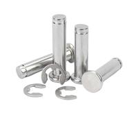 SHENGG 1/5x M3 M4 M5 M6 M8 M10 M12 304 rodamiento de cabeza plana de acero inoxidable eje de posicionamiento cilíndrico pasador de rodillo con clip de eje(1pc M10,25mm)