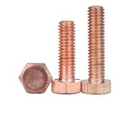 SHENGG 1 Uds tornillo métrico M3 M4 M5 M6 M8 M10 M12 M16 T2 tornillos de cabeza hexagonal de cobre longitud 4mm-50mm(100mm,M16)